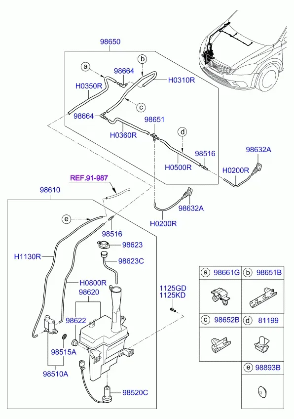 Стеклоомыватель ветрового стекла diagram