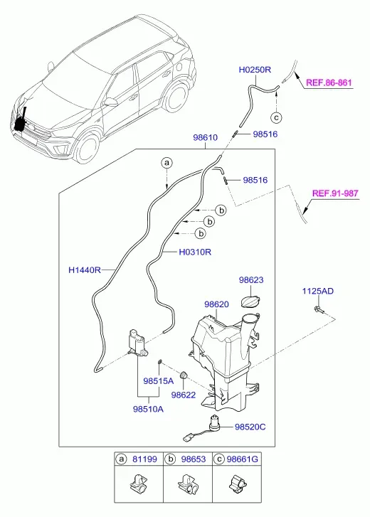 Стеклоомыватель ветрового стекла diagram