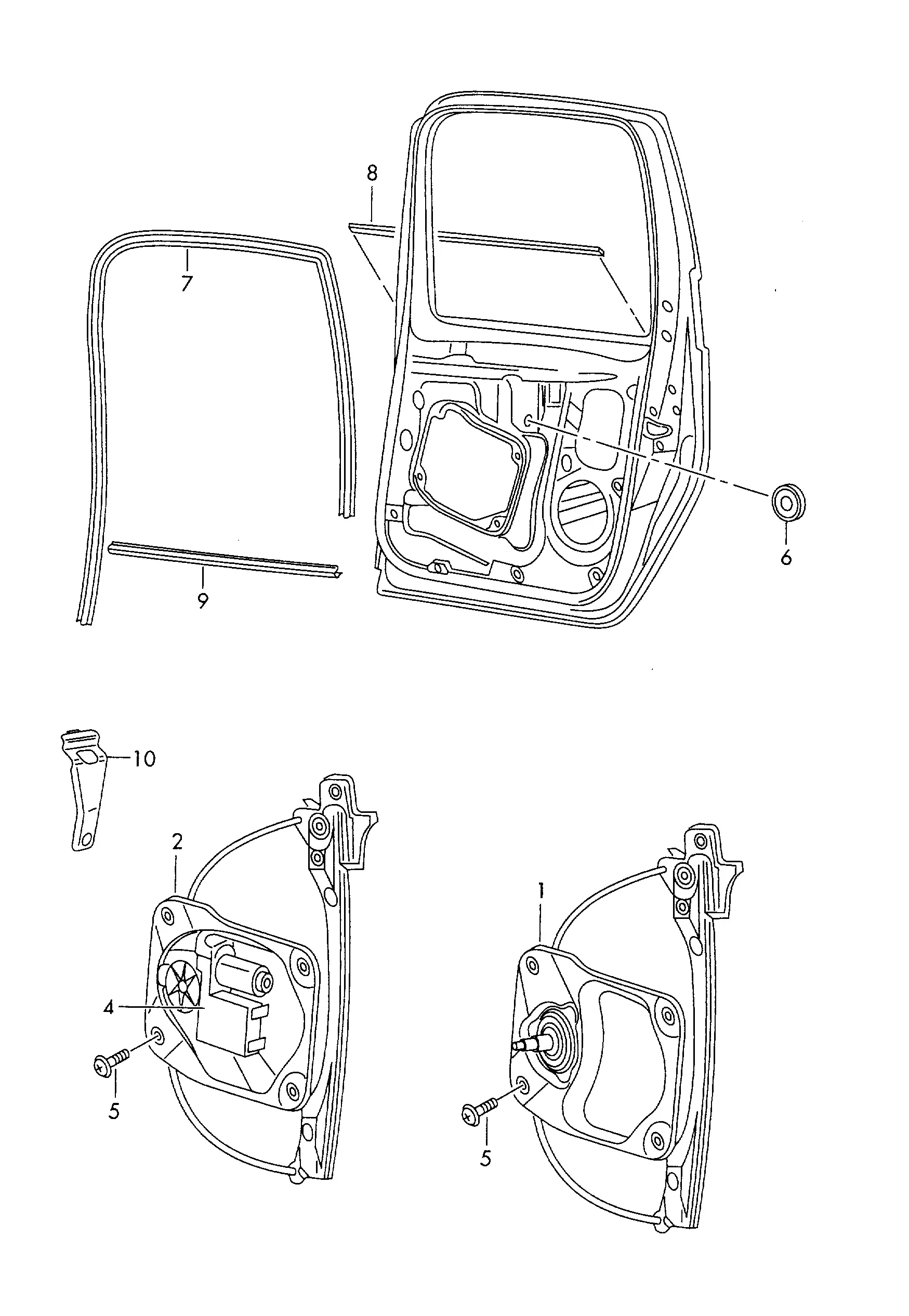 Window Regulator And Glass Guide diagram