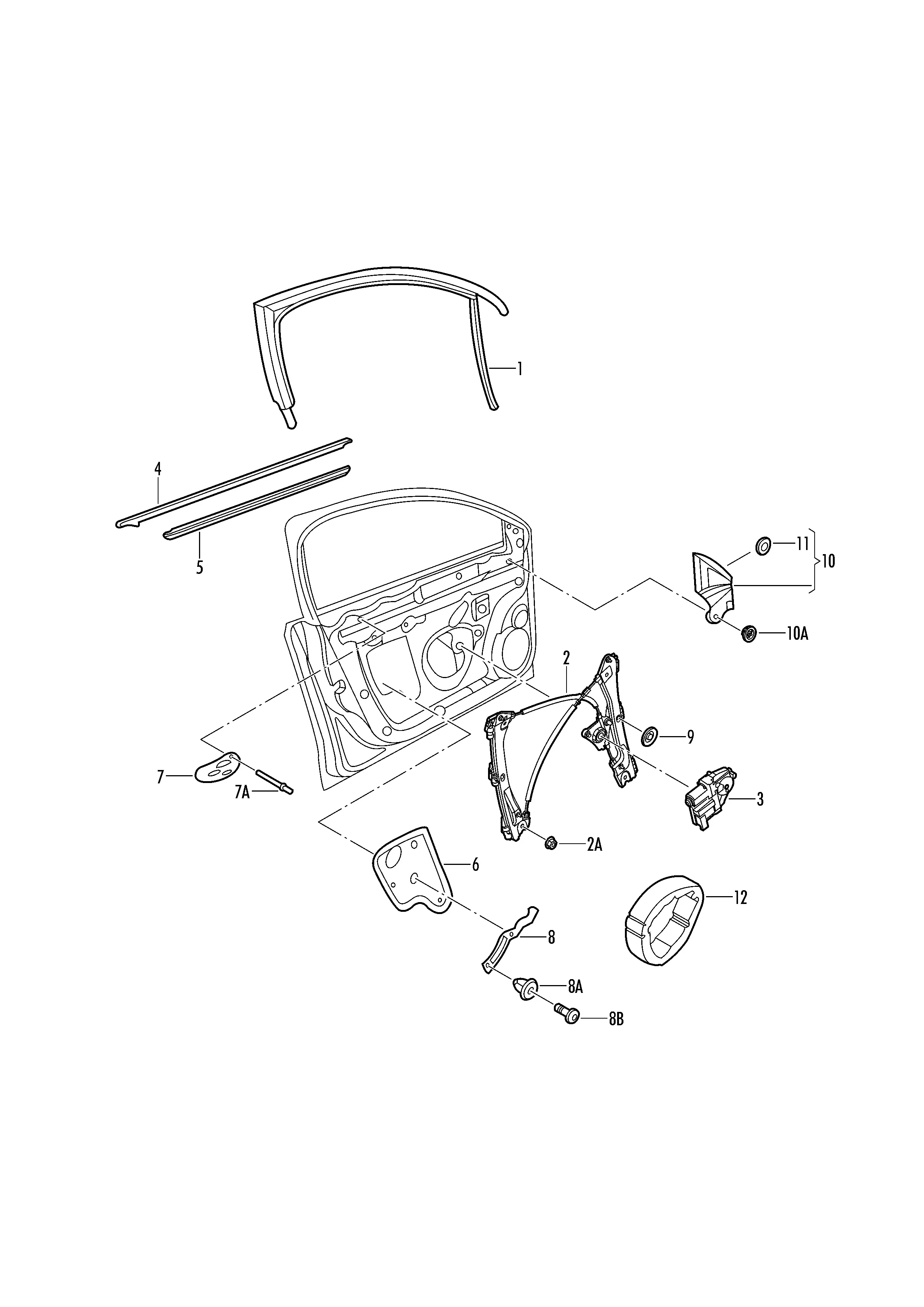 Window Regulator And Door Window Trim diagram