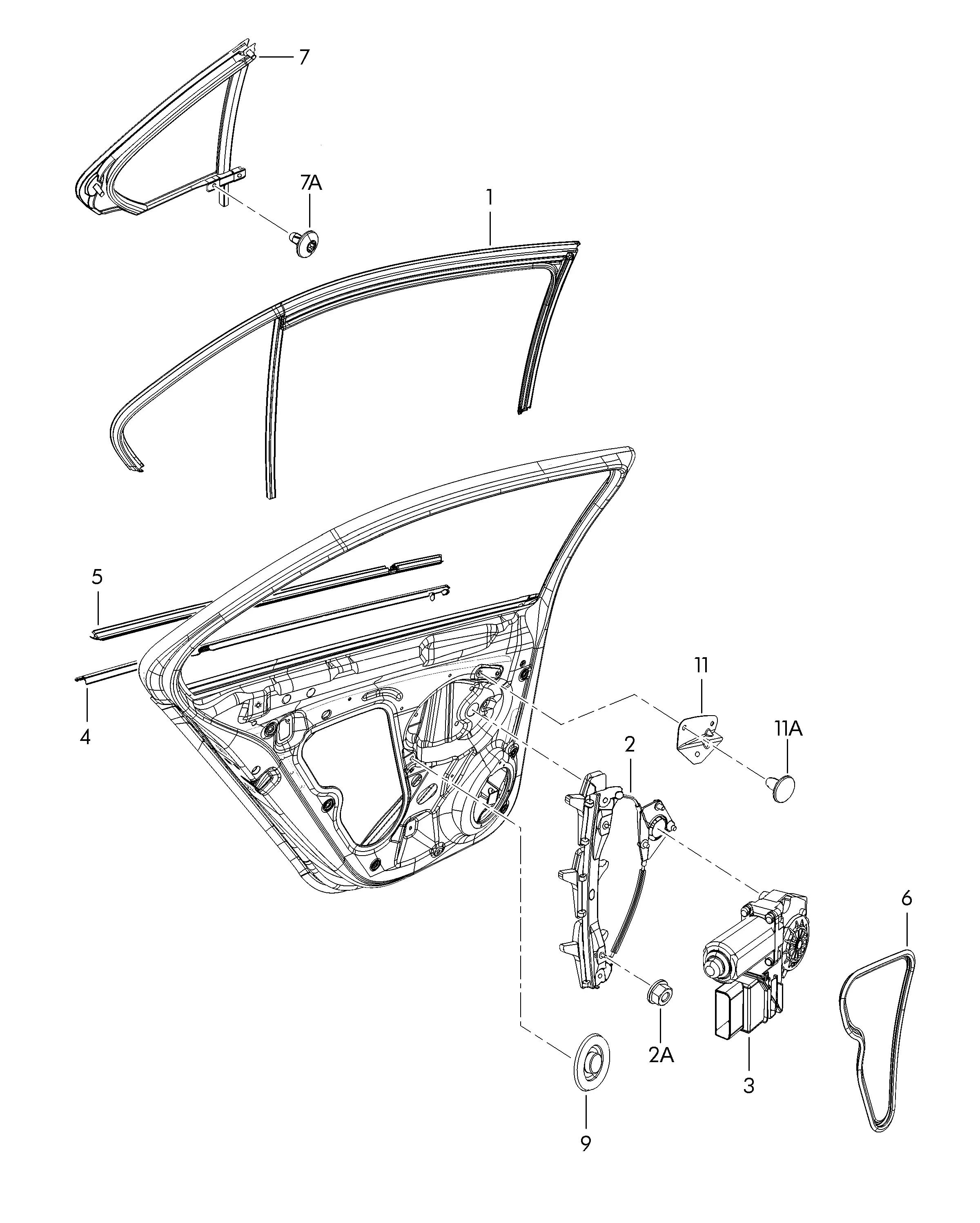 Window Regulator And Door Window Trim diagram