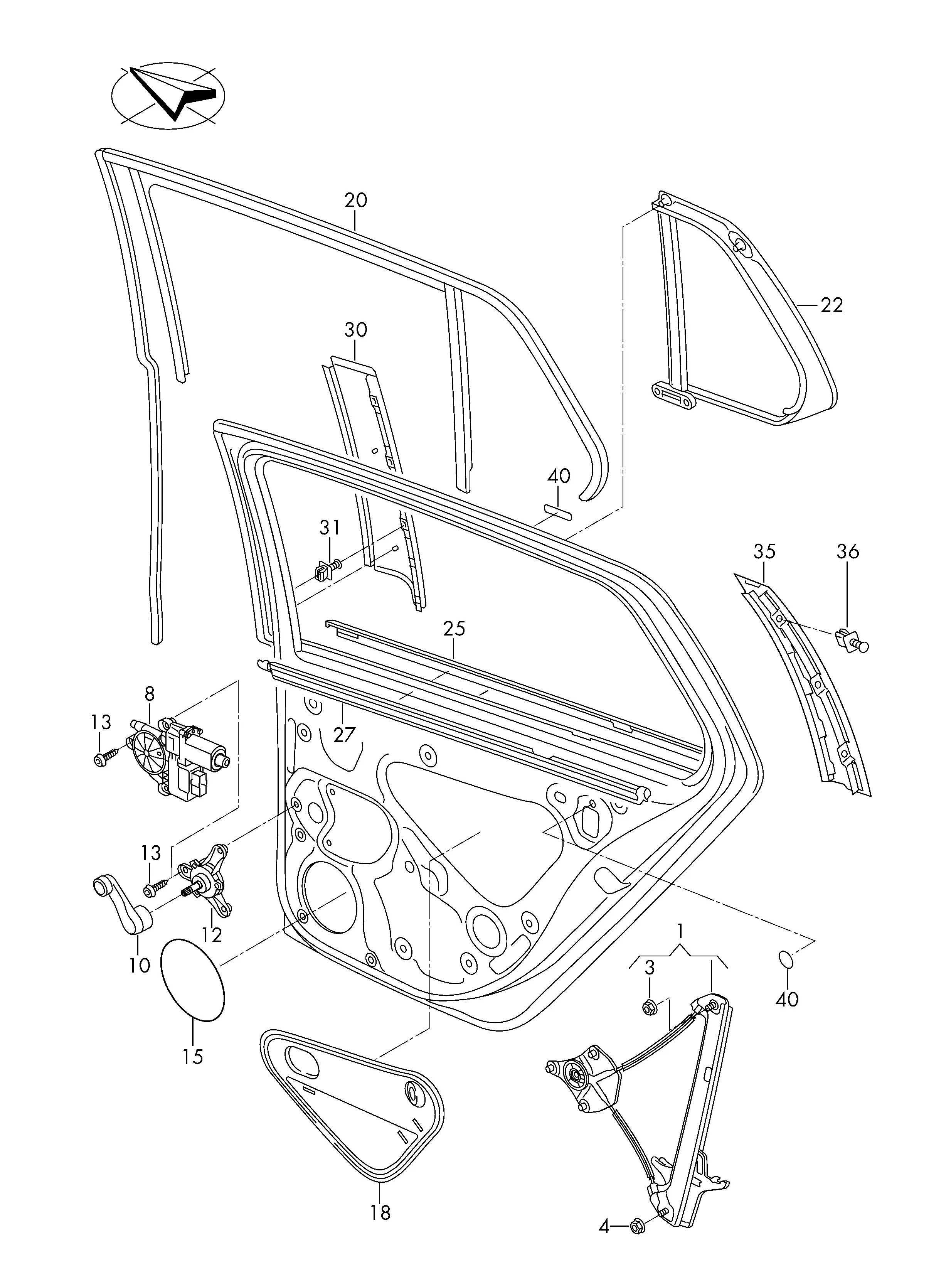 Window Regulator And Door Window Trim diagram