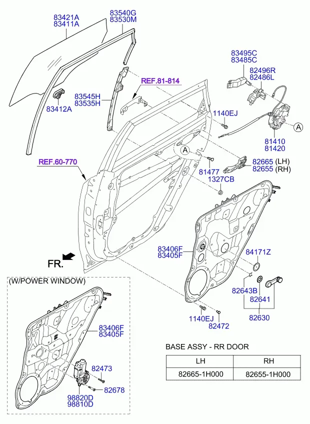 Стеклоподъёмник и стекло задней двери diagram