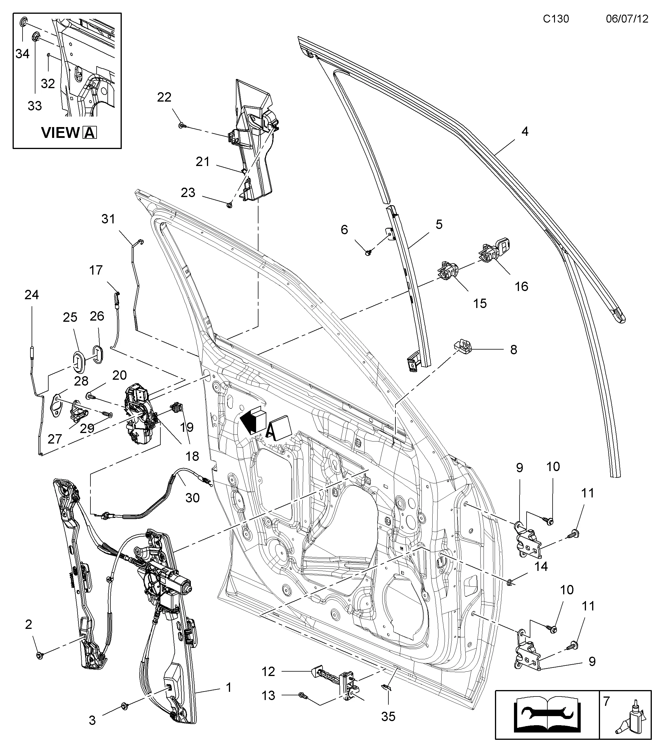 Front Door Window Regulator diagram