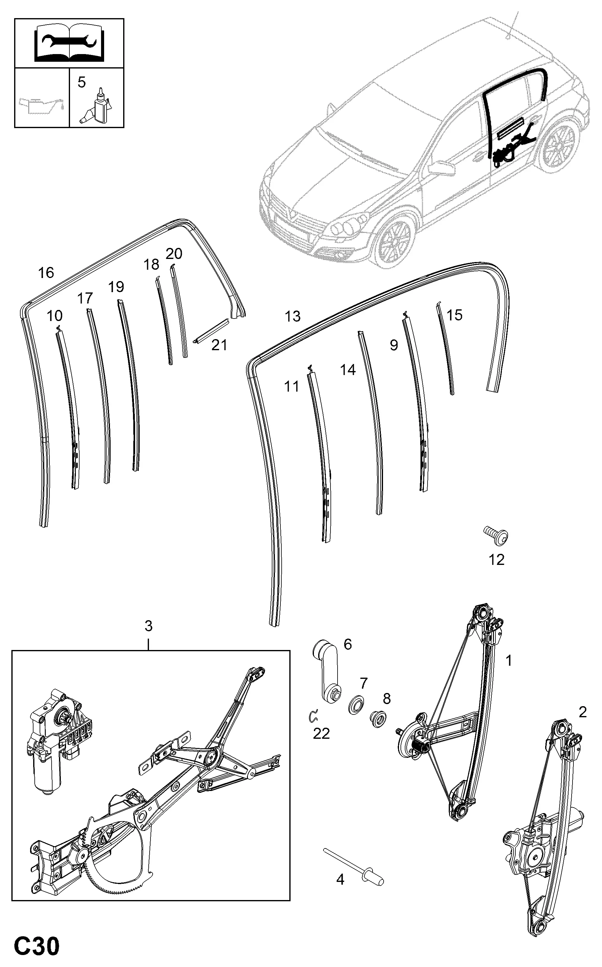 Rear Door Window Regulator diagram