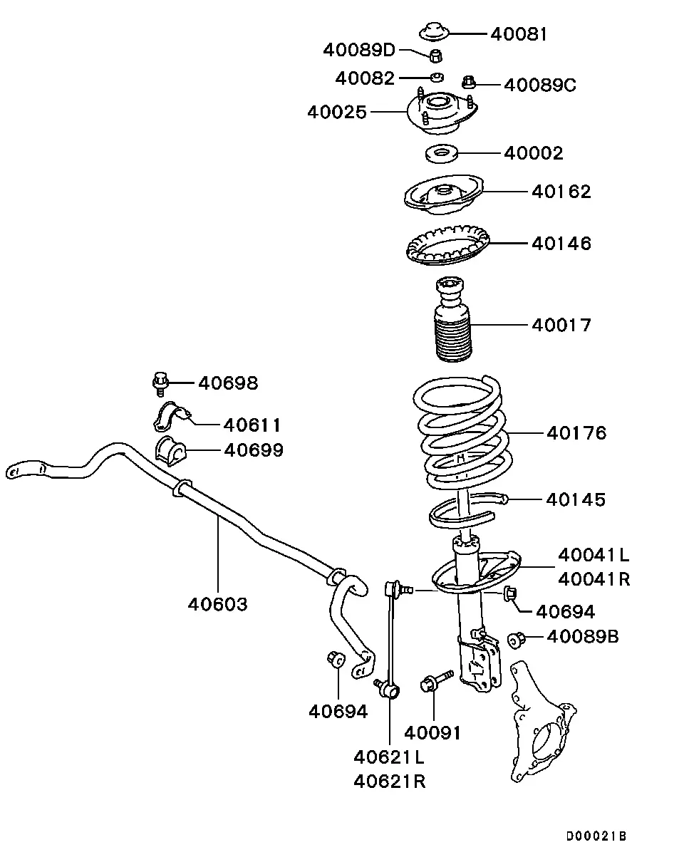 Front Suspension Struts and Springs diagram