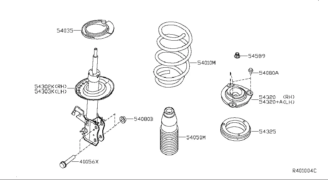 Front Suspension Struts diagram