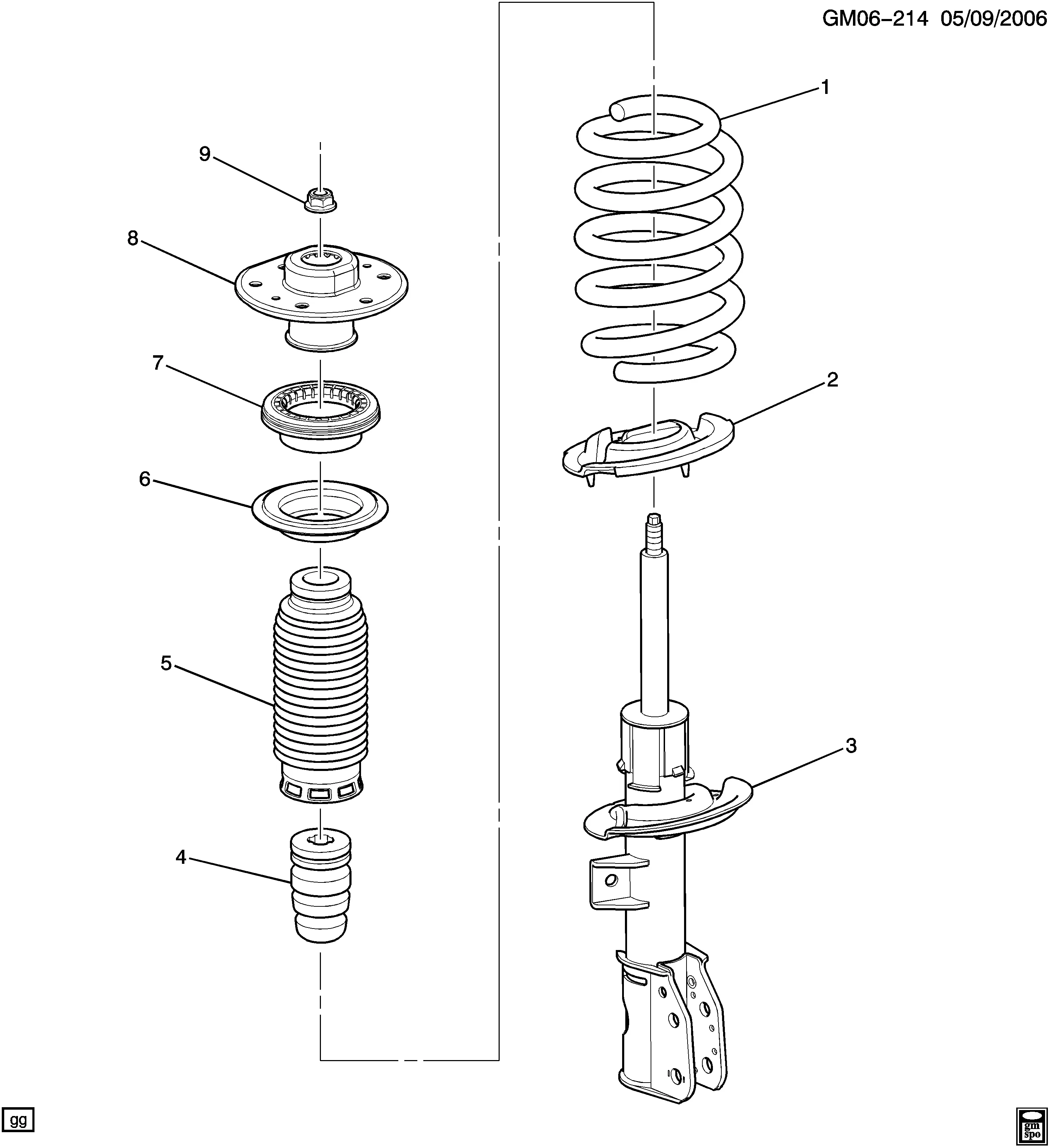 Front strut assembly diagram