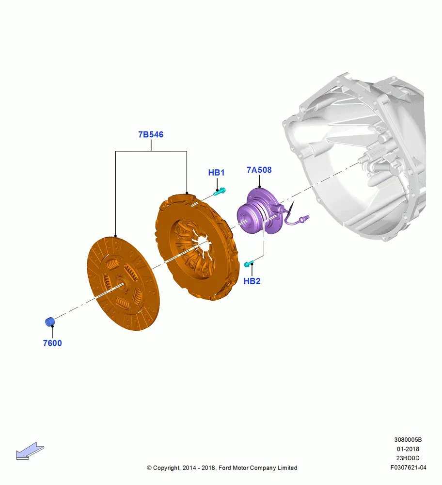 Clutch and Slave Cylinder diagram
