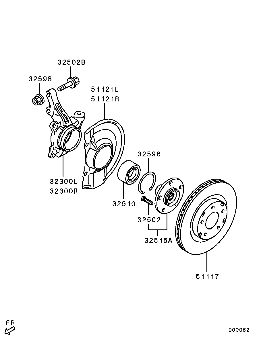 Front Axle Hub and Drum diagram
