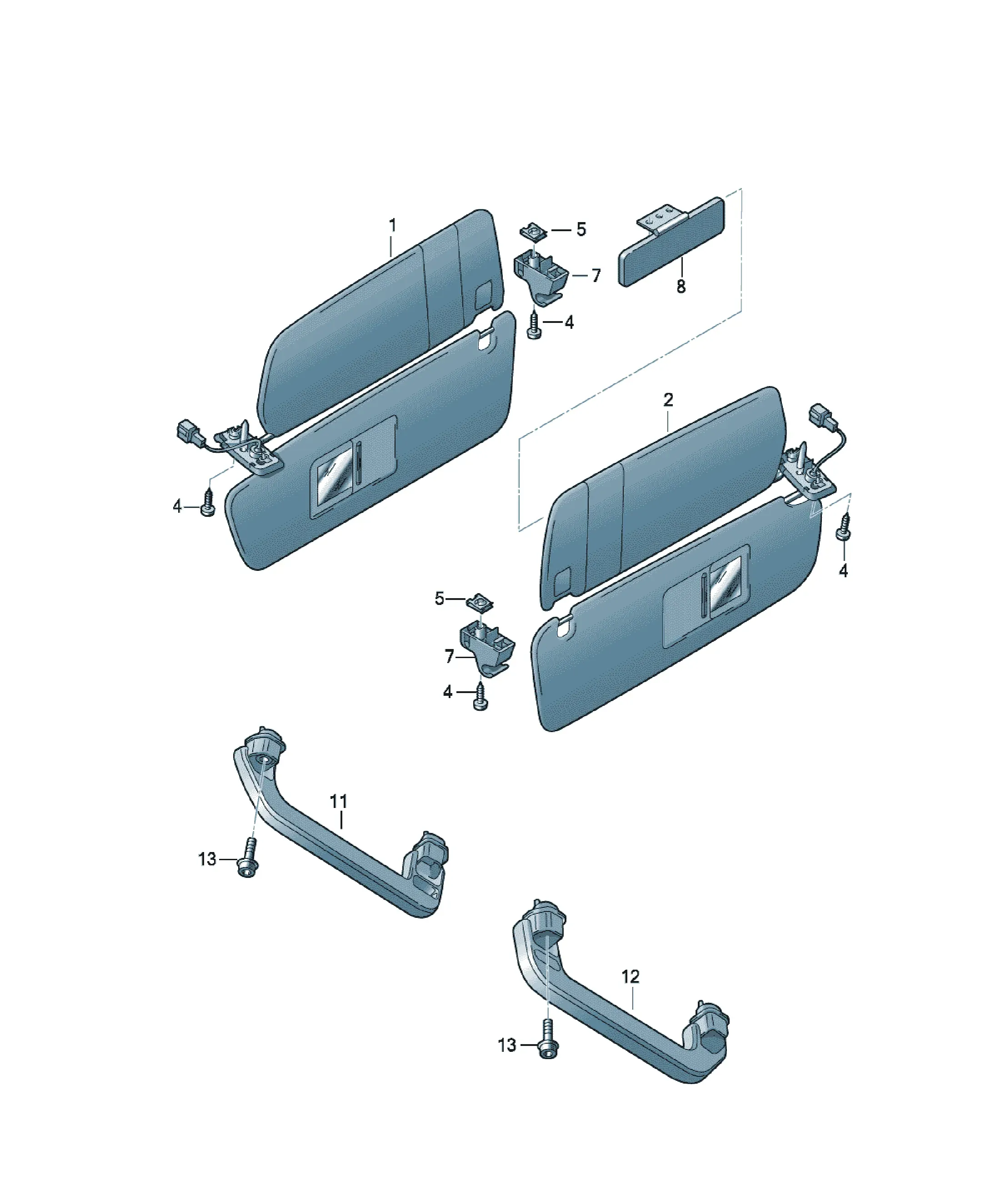 Sun visor diagram
