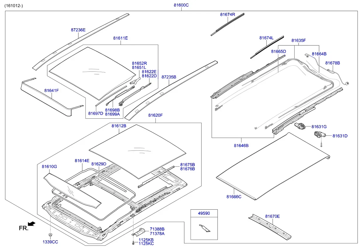 Panoramic sunroof diagram