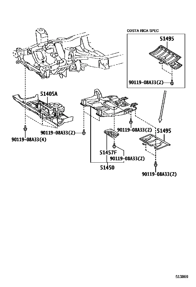 Underbody cover diagram