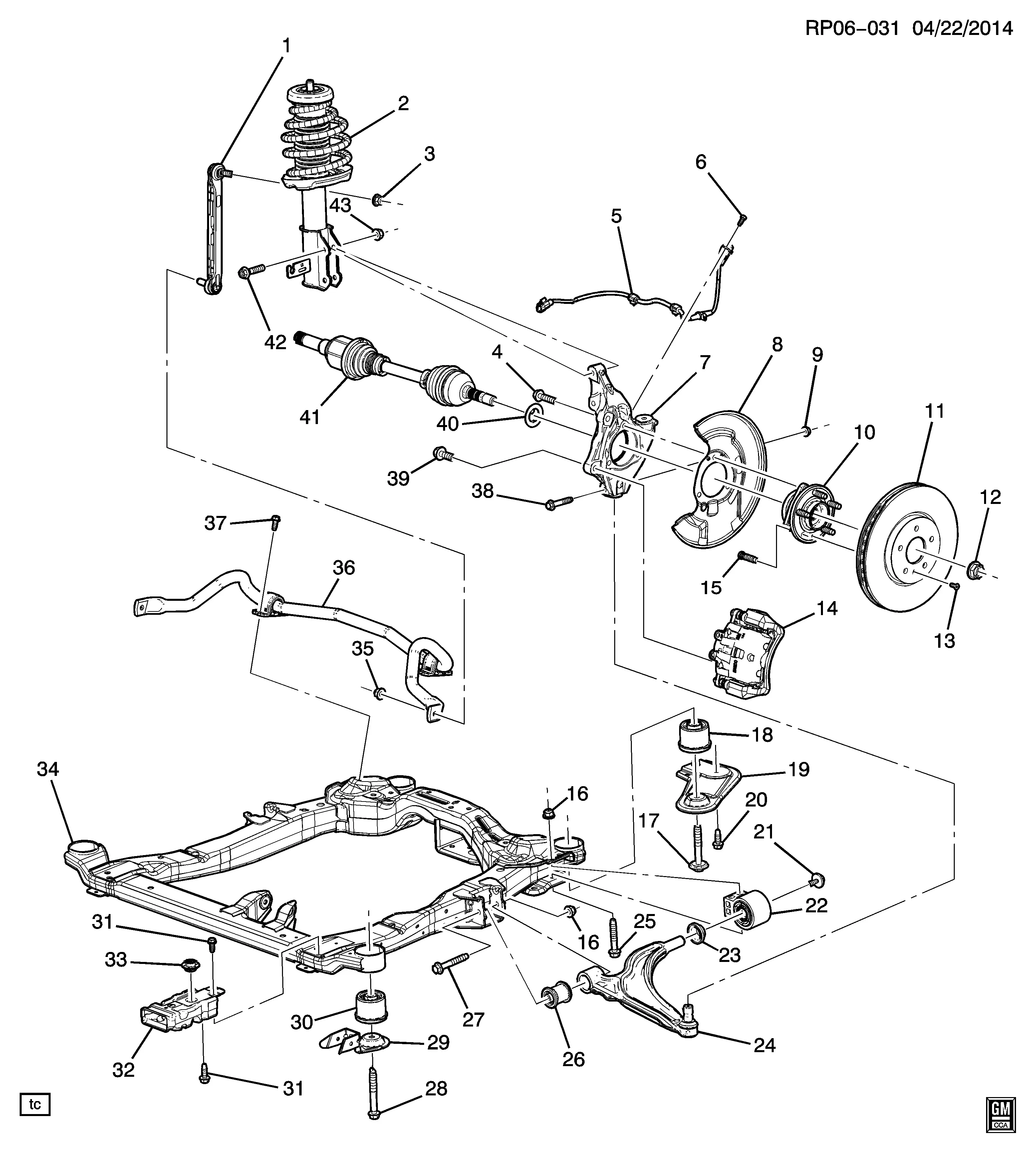 Front suspension diagram
