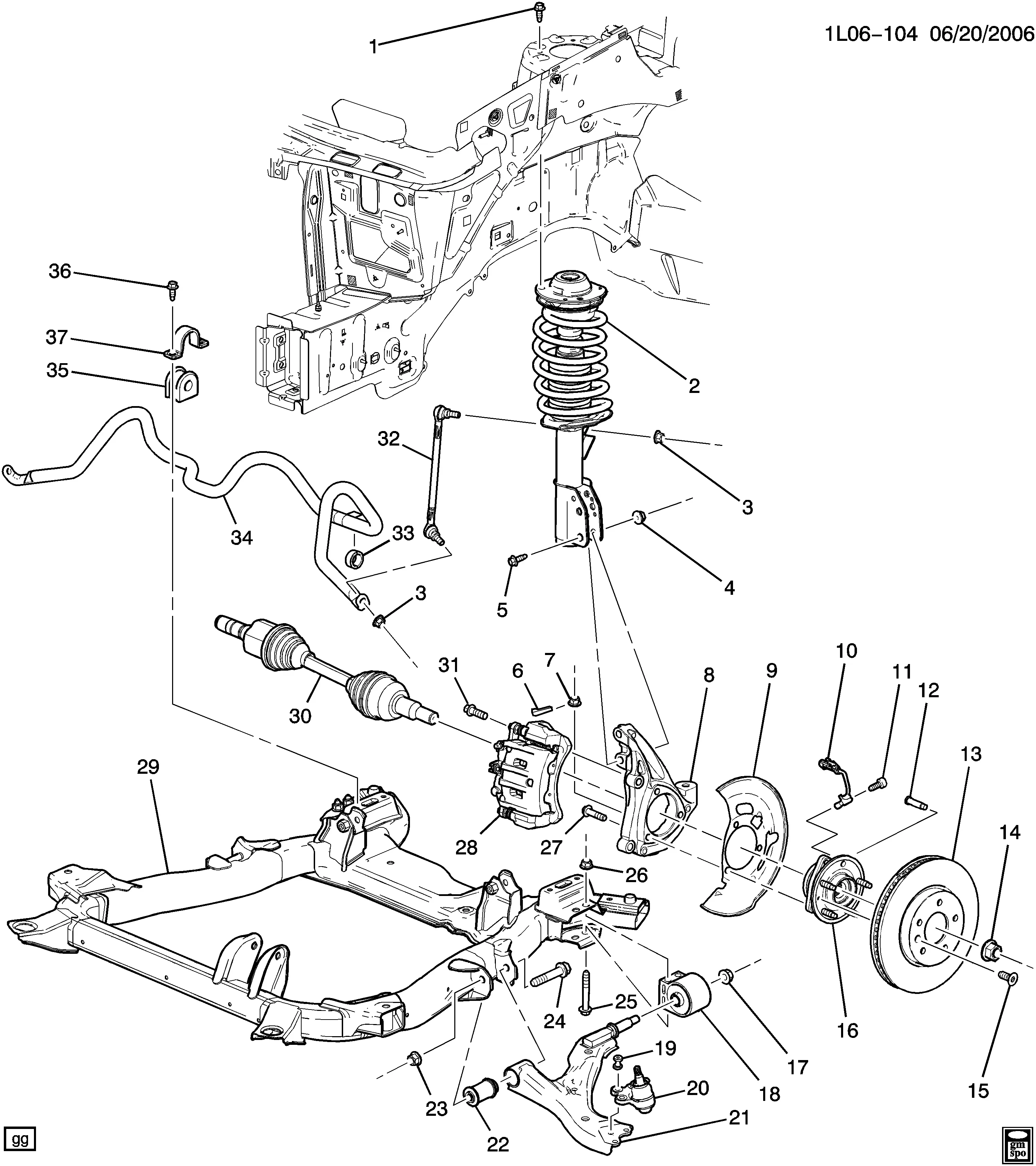 Front suspension diagram