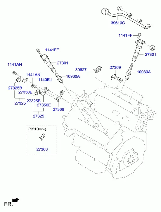 Spark Plugs and Ignition Coils diagram