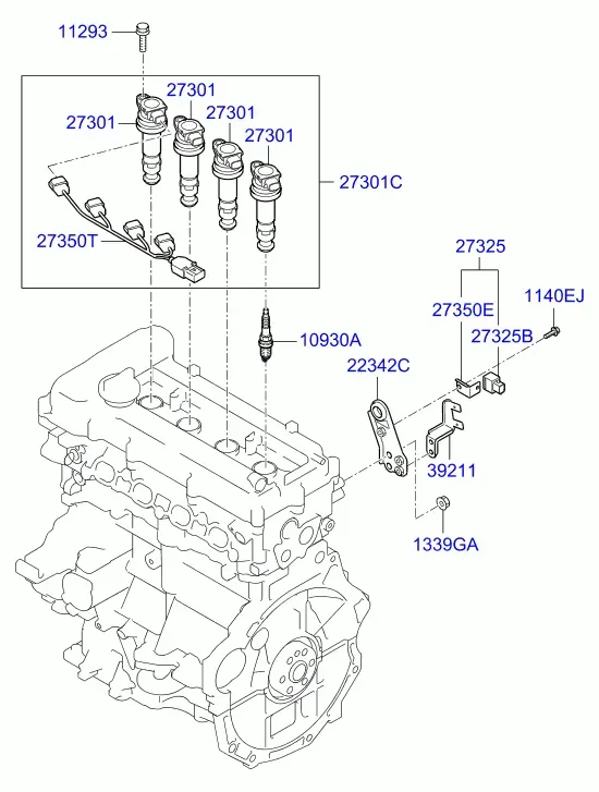 Spark Plugs and Ignition Coils diagram