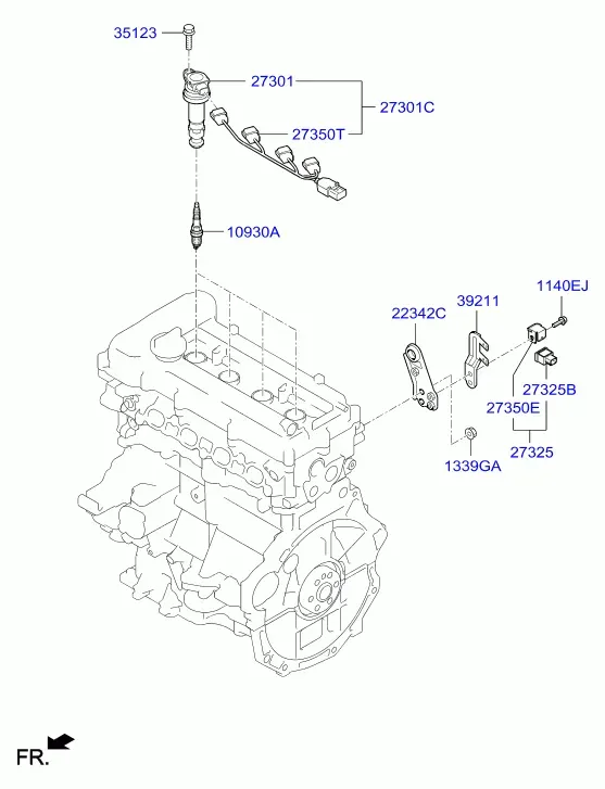 Spark Plugs and Ignition Coils diagram