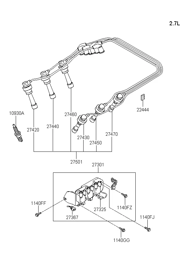 Spark Plugs and Ignition Wires diagram