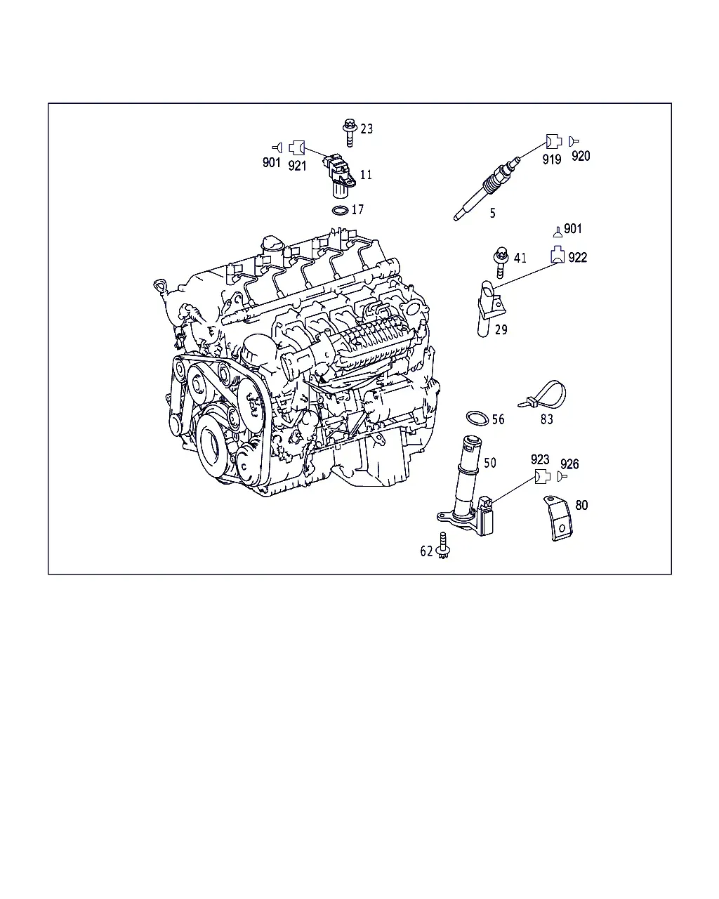 Glow Plugs and Crankshaft Speed Sensor diagram