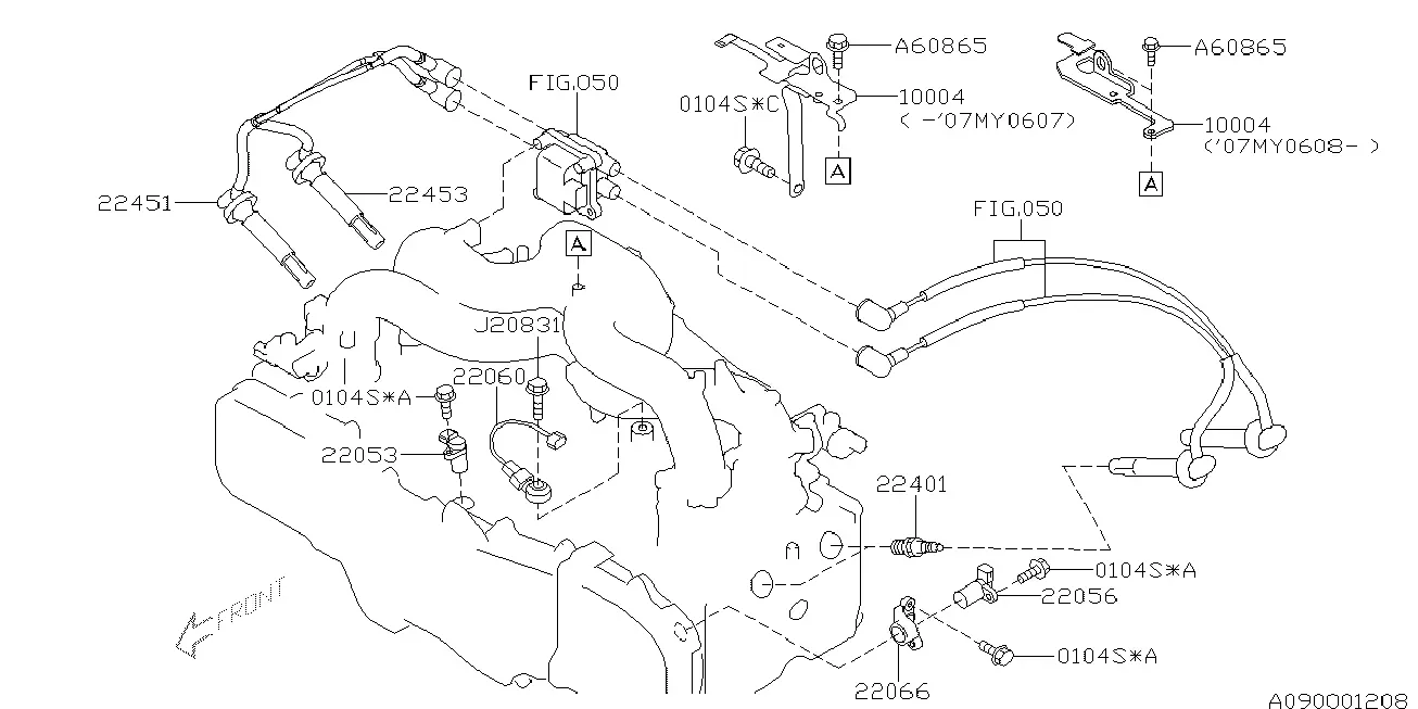Spark Plugs and High Tension Cords diagram