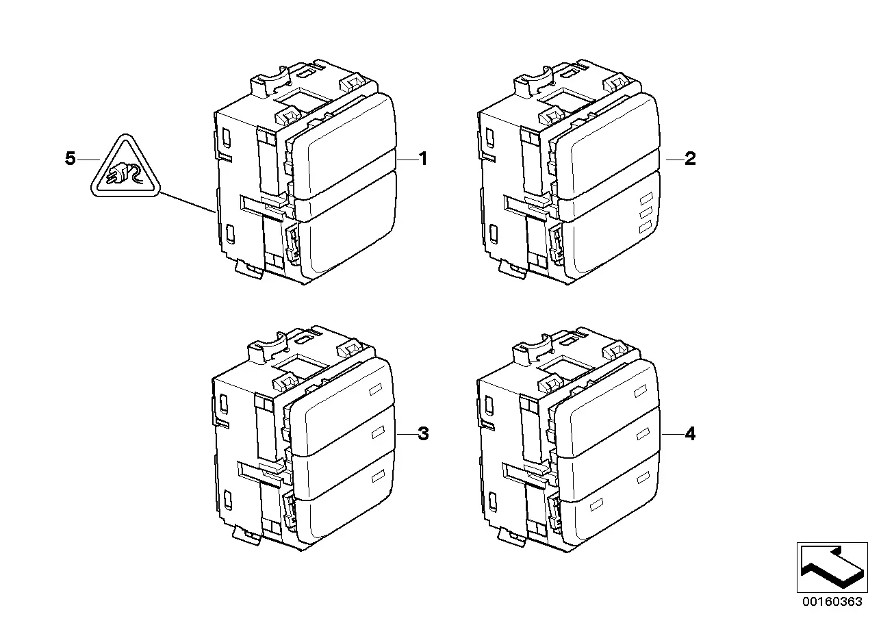 Center console switch cluster diagram