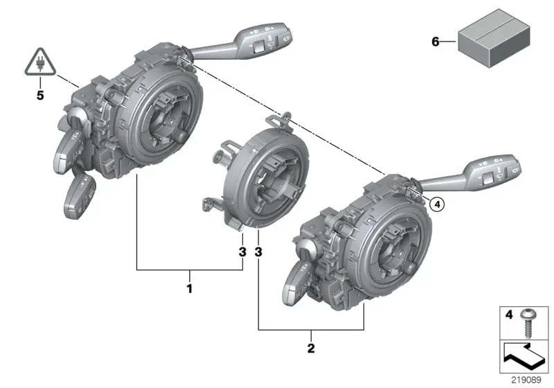 Steering column switch cluster diagram
