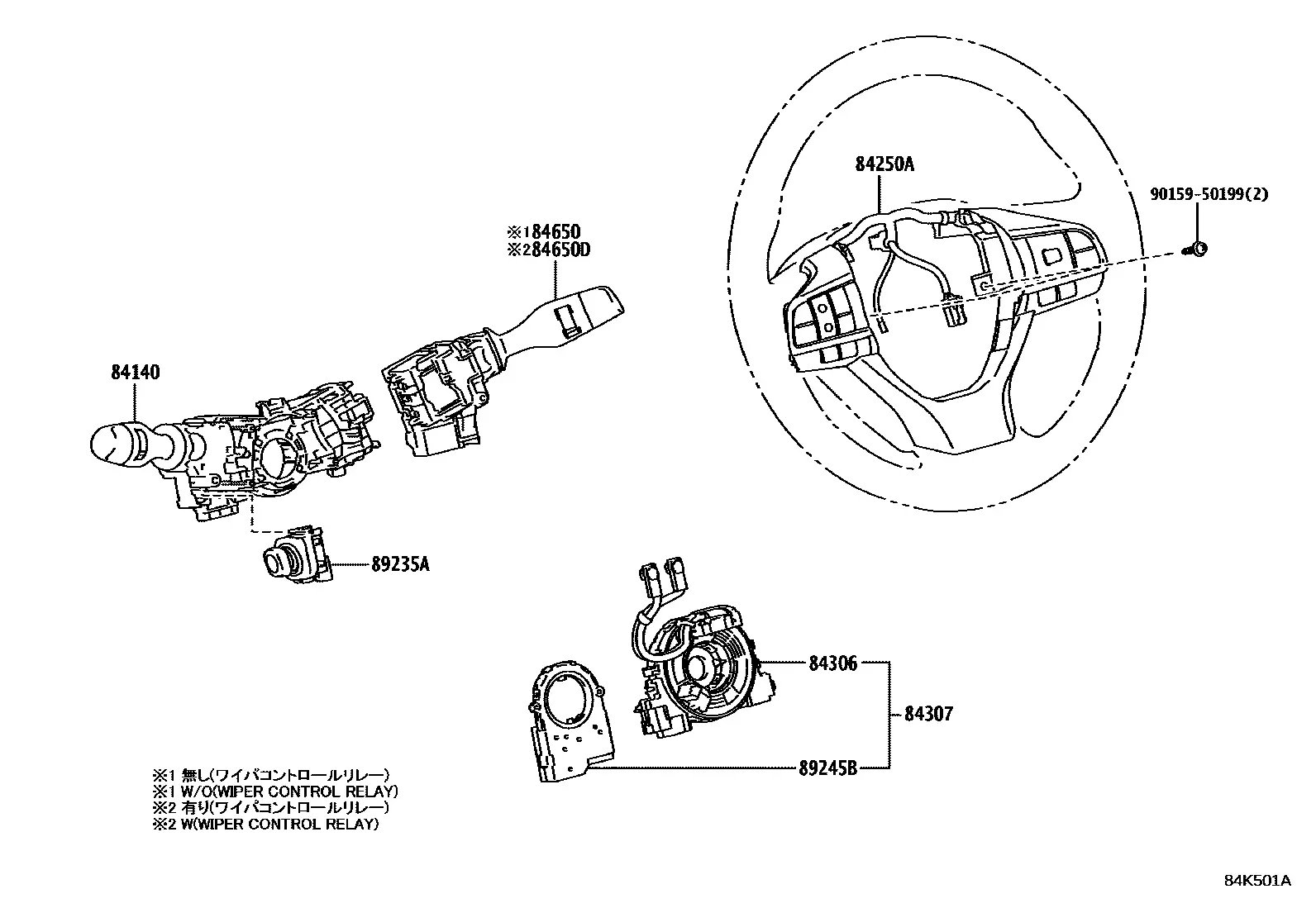 Steering column switches diagram