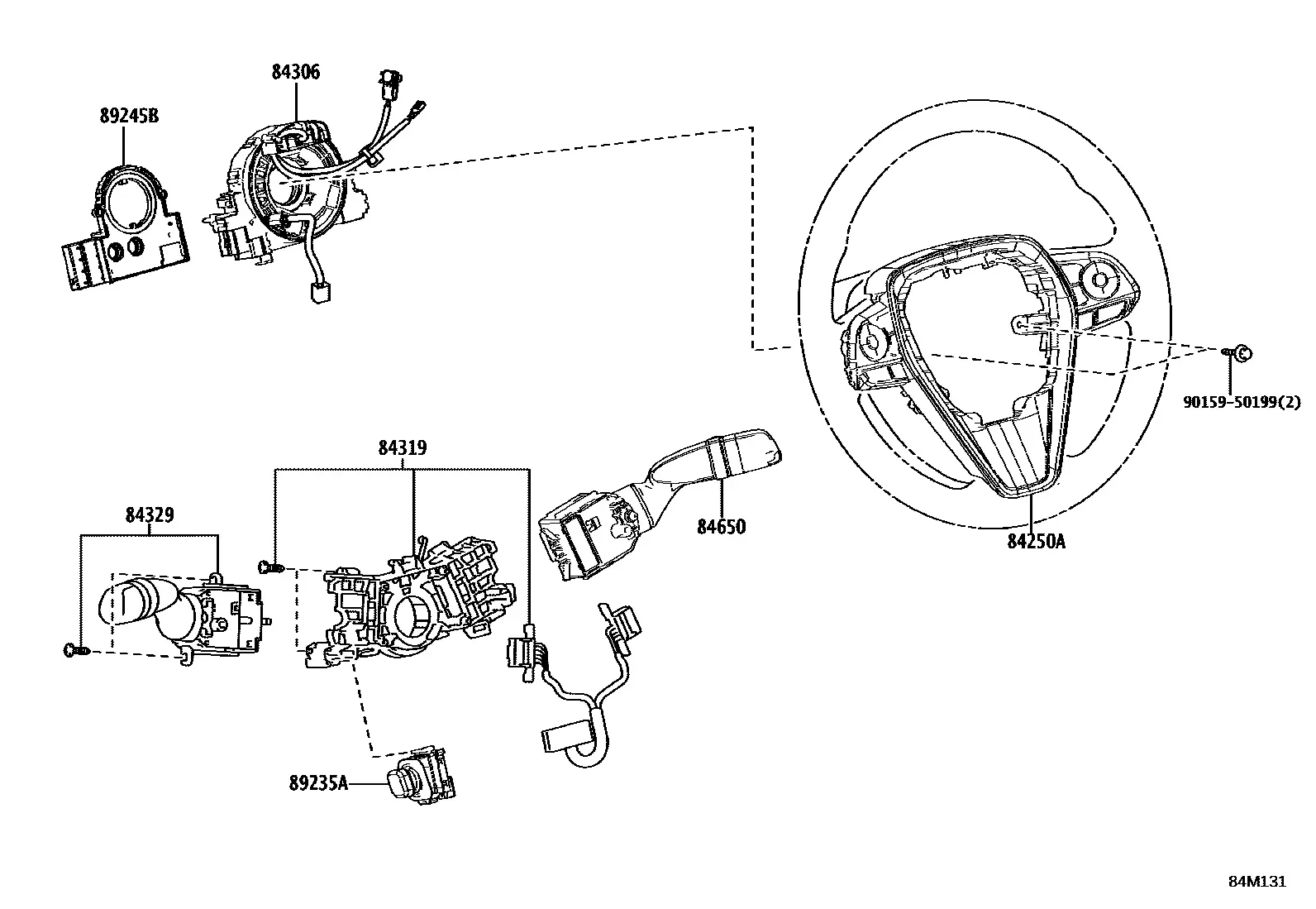 Steering column switches diagram
