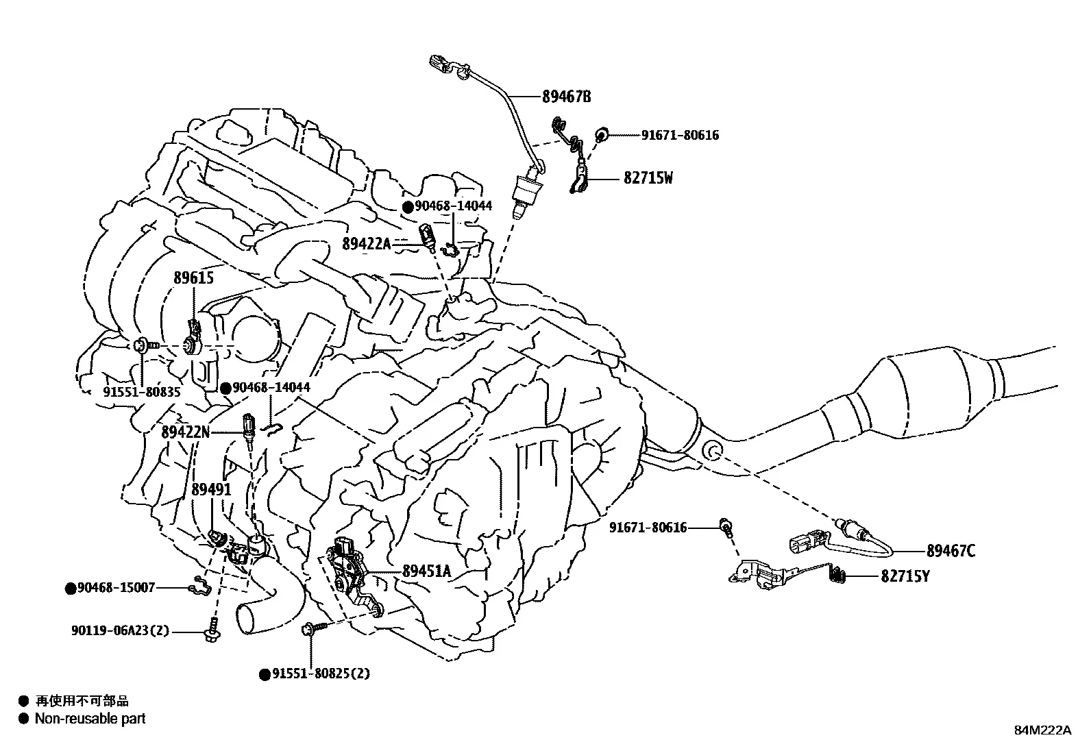 Engine control sensors diagram