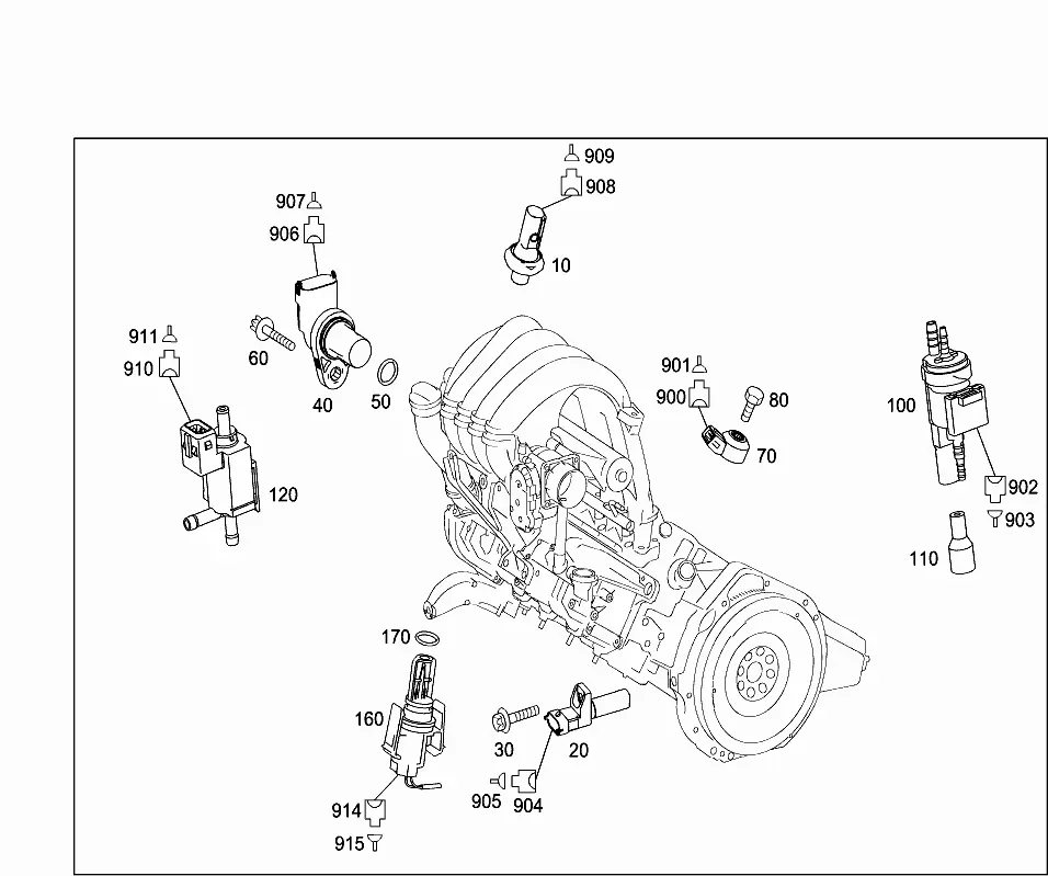 Sensors and connectors diagram