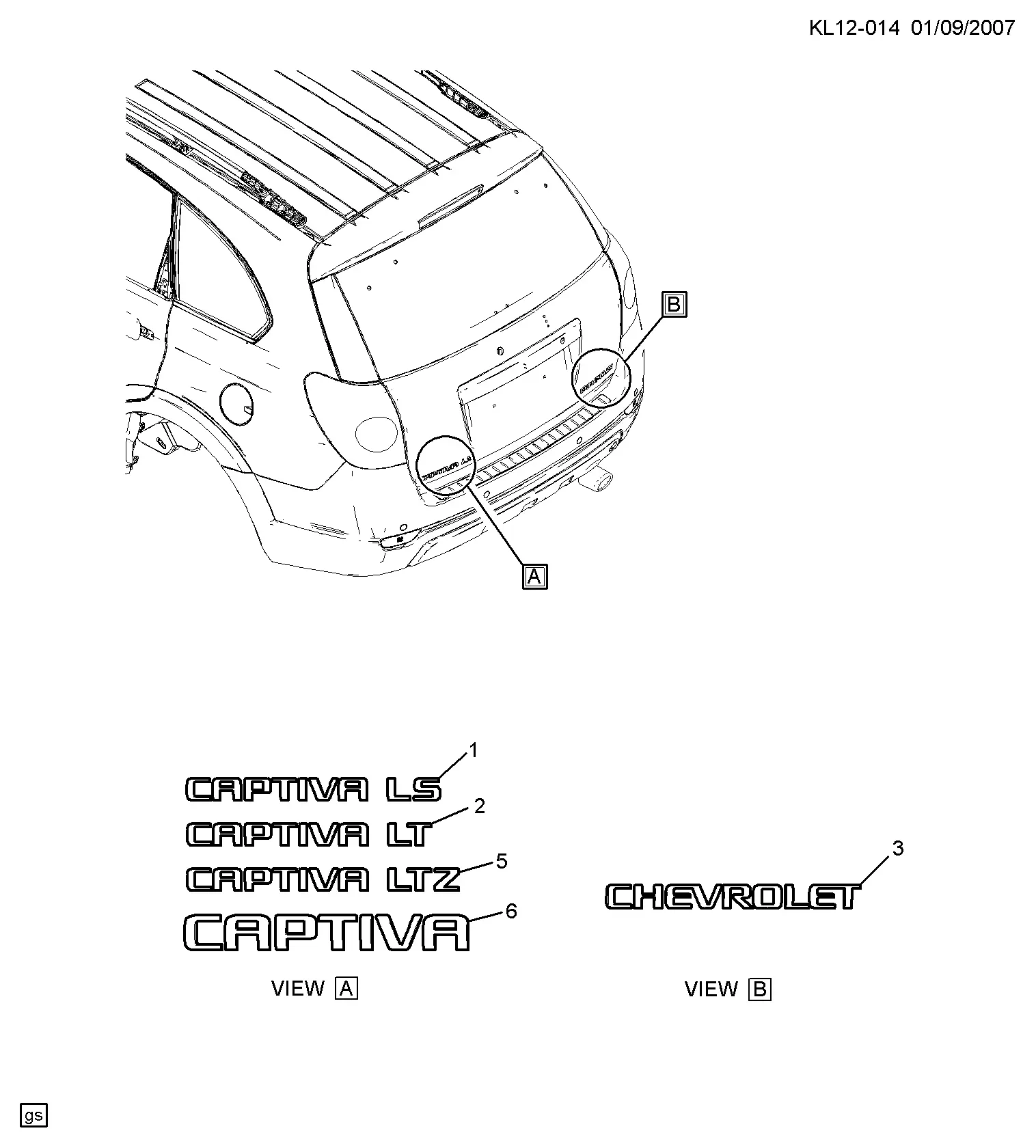 Tailgate Nameplate diagram