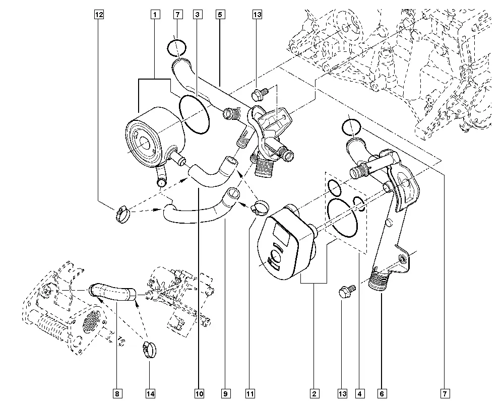 Oil and Fuel Heat Exchanger diagram