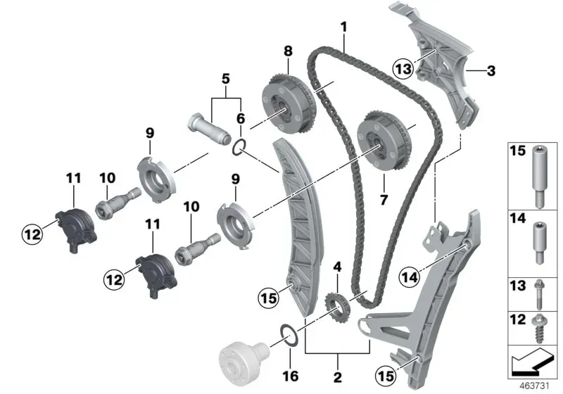 Timing chain drive diagram