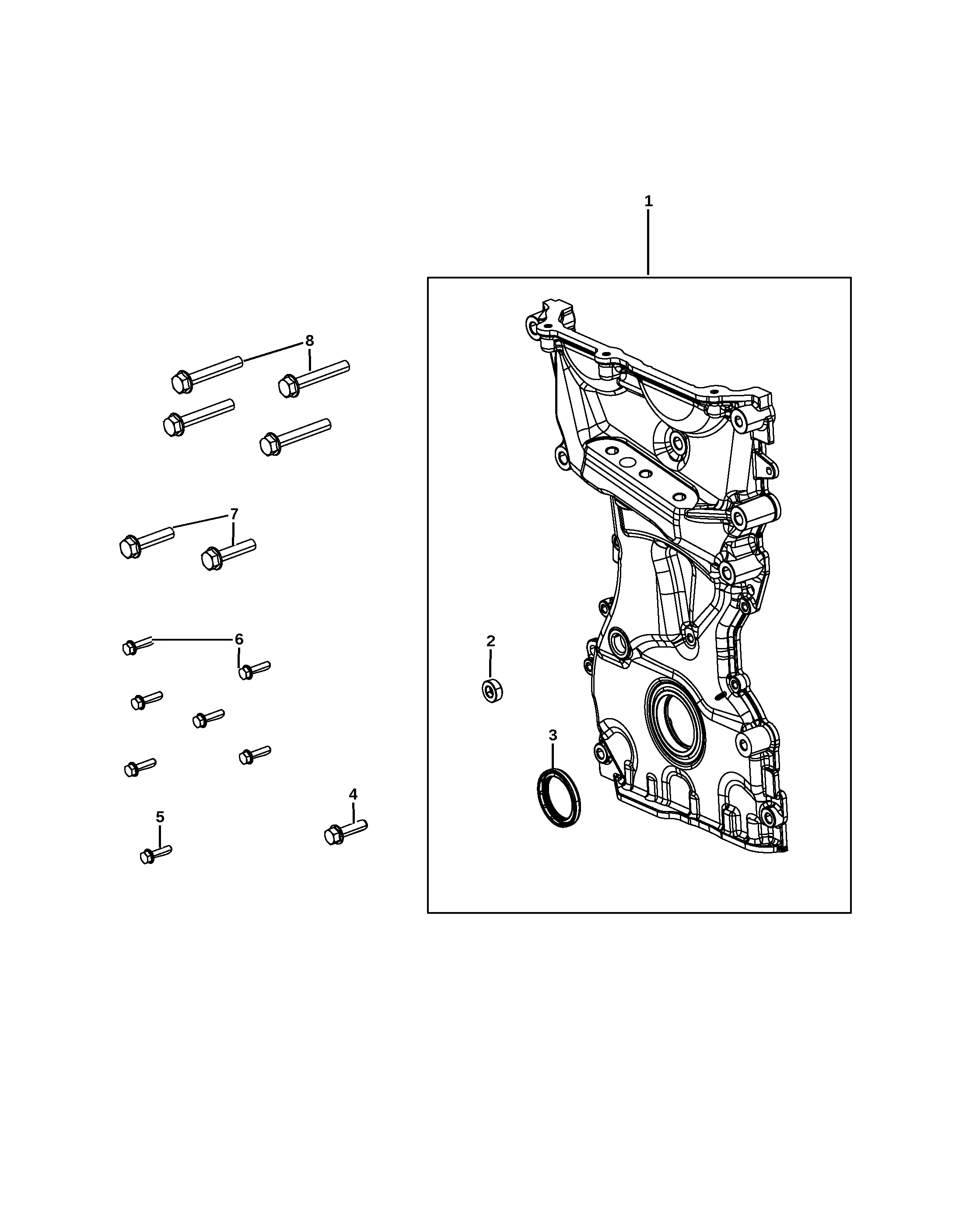 Timing case cover diagram