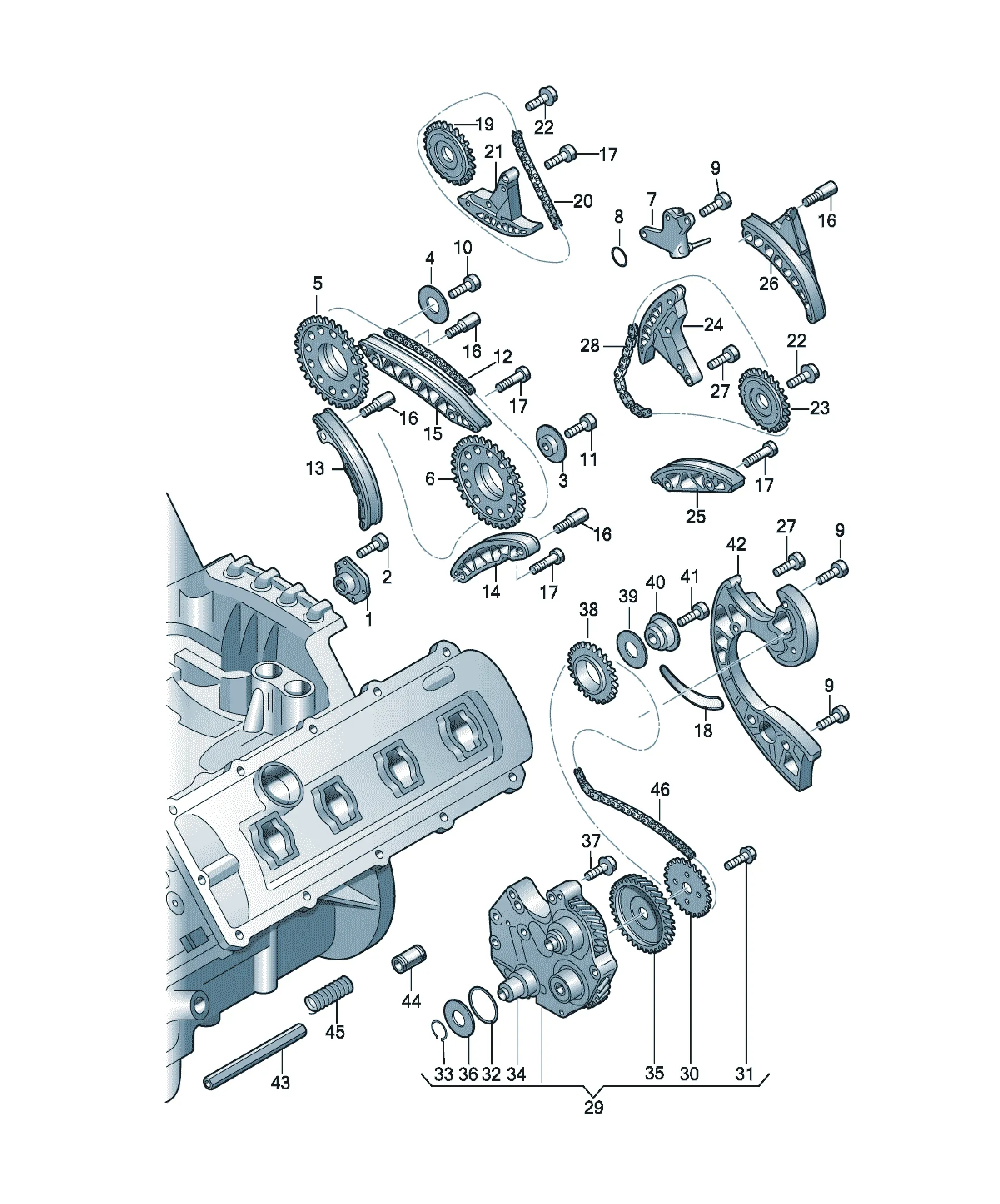 Timing chain diagram