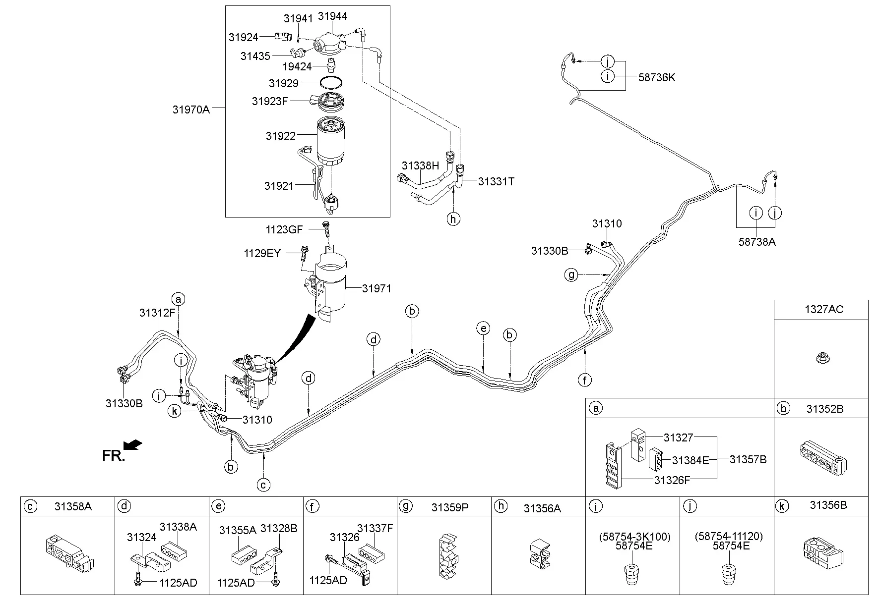 Топливная магистраль и фильтр diagram