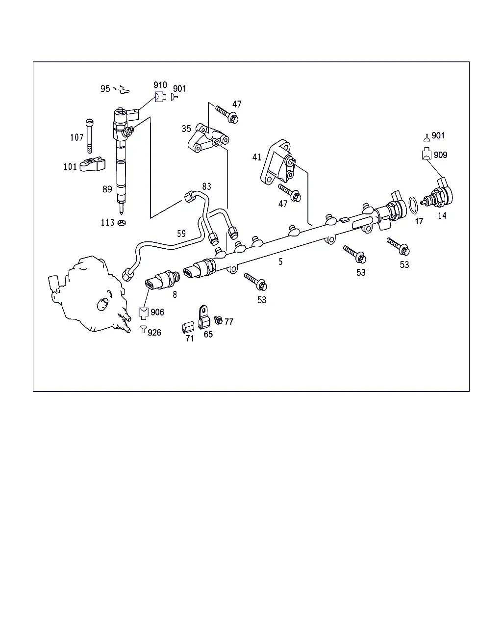 Fuel Rail and Injectors diagram