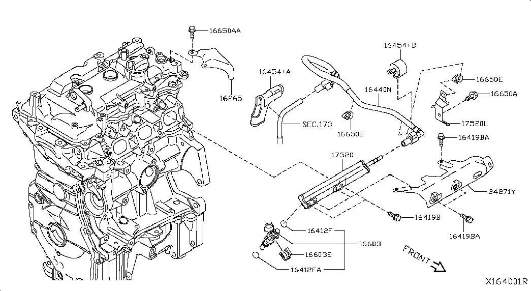 Fuel Rail and Injectors diagram