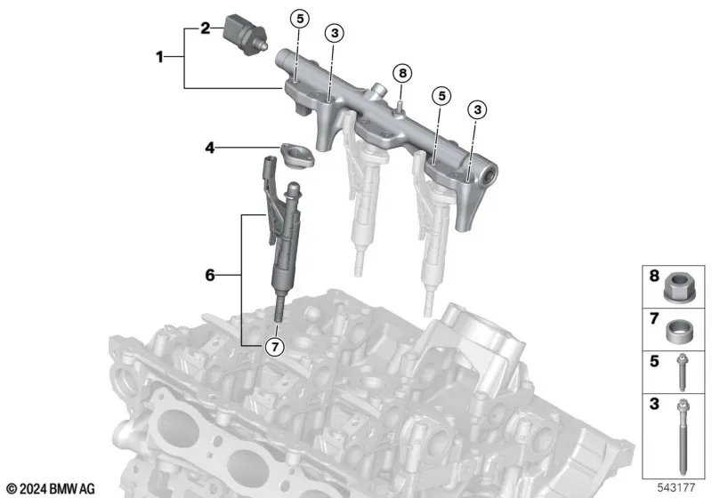 Fuel Rail and Injectors diagram