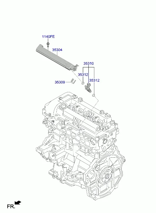 Fuel Rail and Injectors diagram