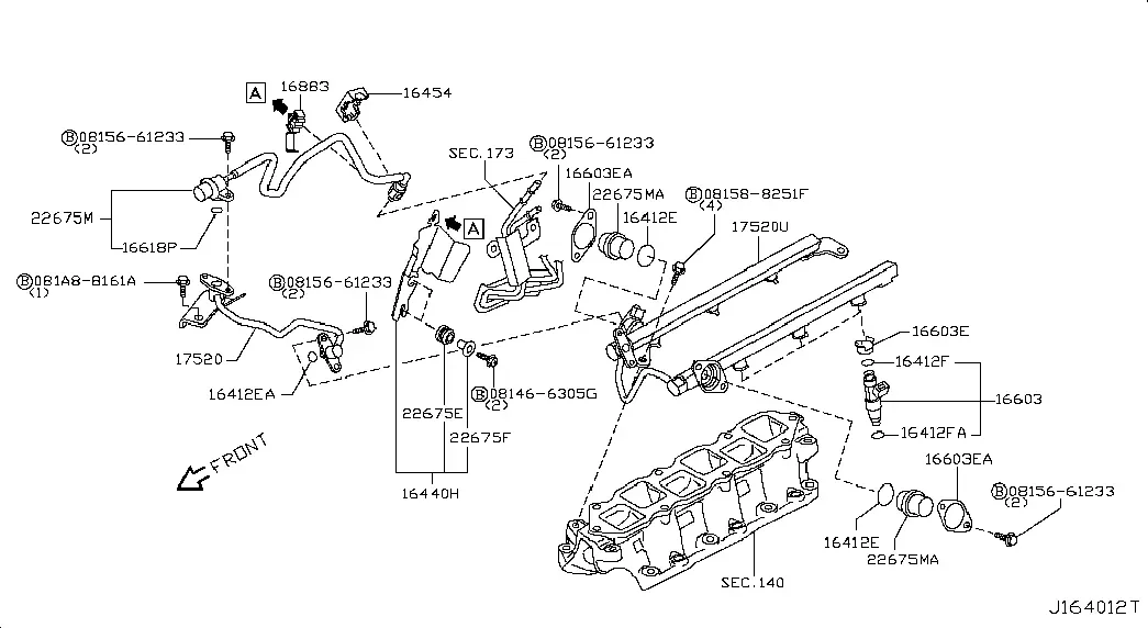 Fuel Rail and Injectors diagram