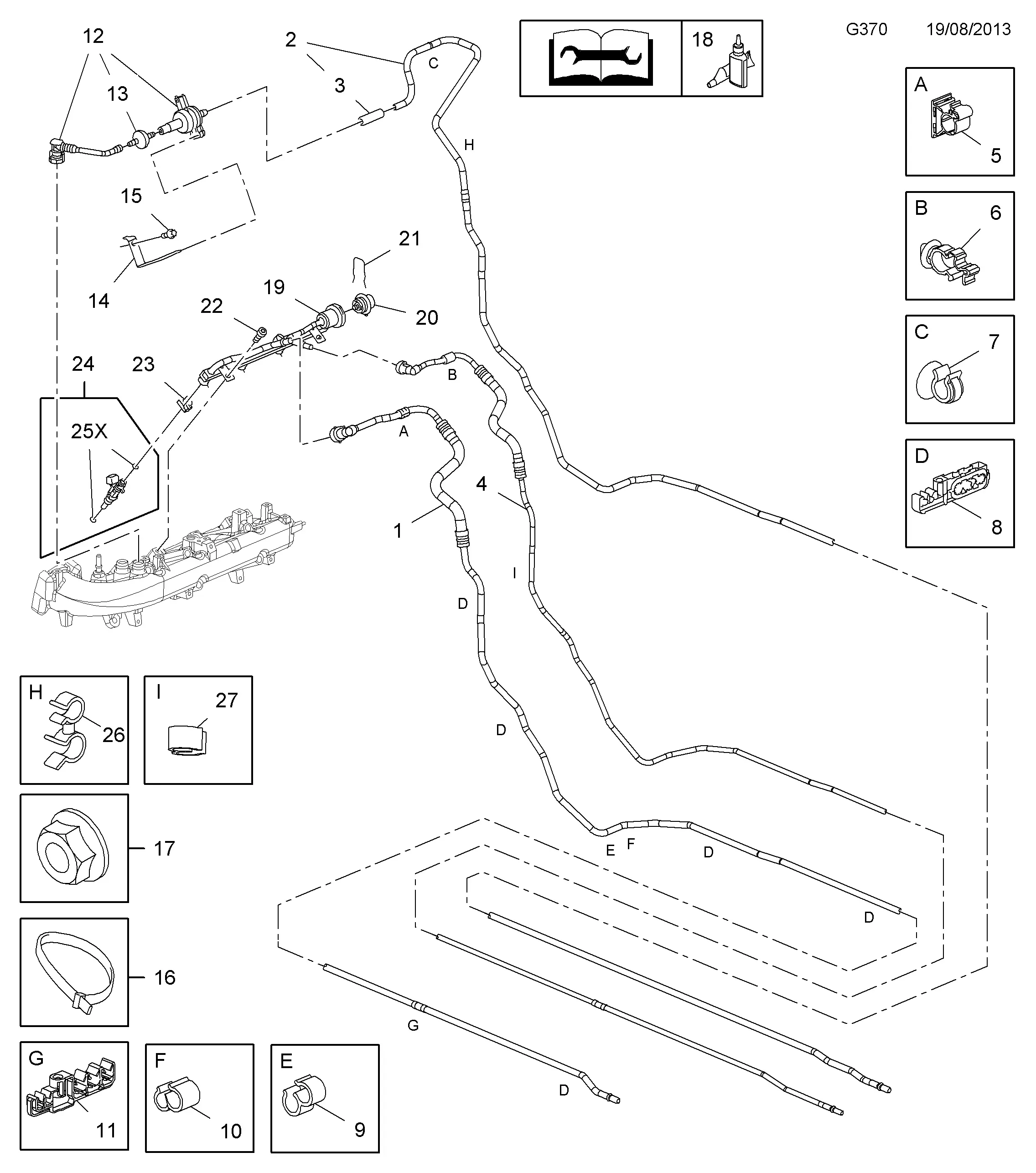 Fuel Injectors and Evaporative System diagram