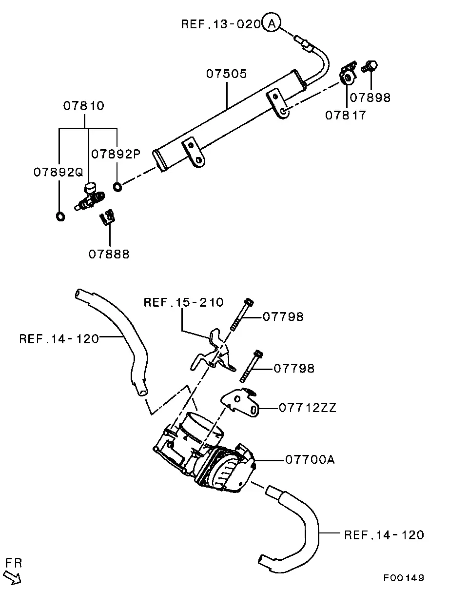 Fuel Injectors and Throttle Body diagram