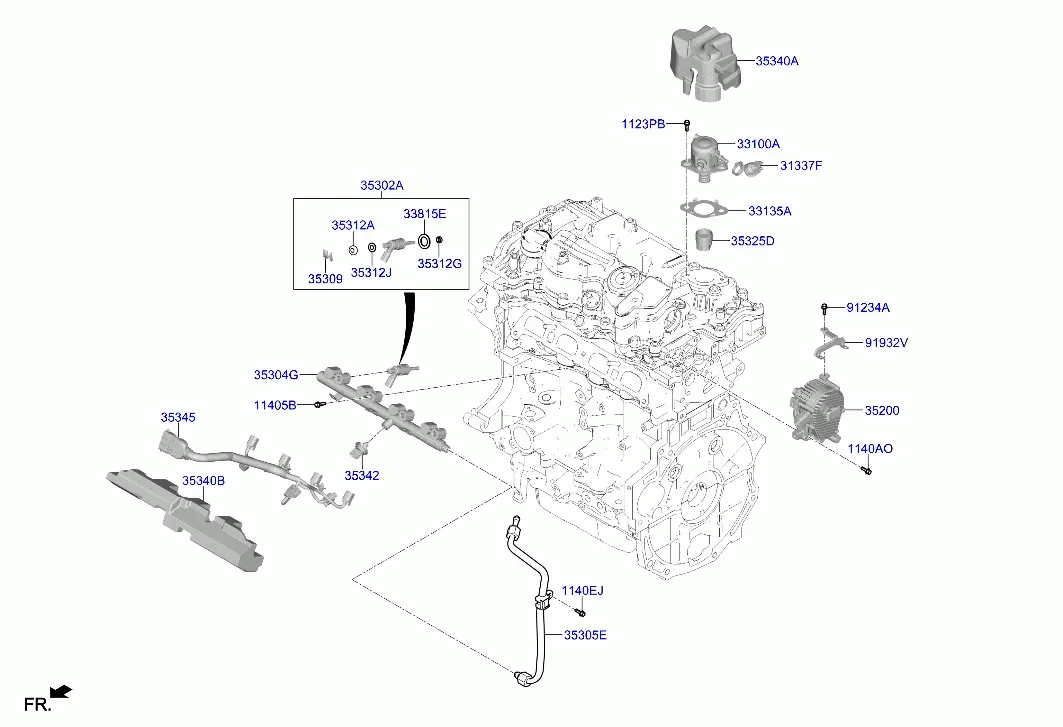 Fuel Injectors and Pump diagram