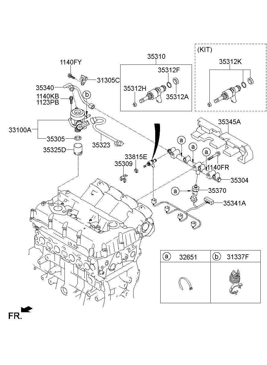 Fuel Injectors and High Pressure Pump diagram