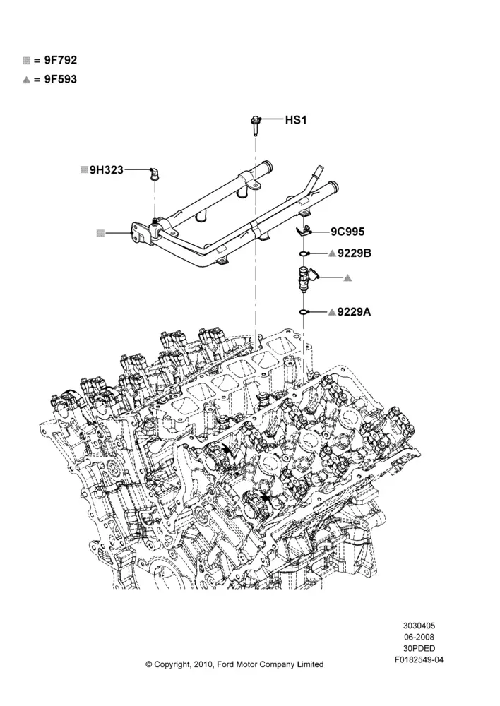 Fuel Injectors and Pipes diagram