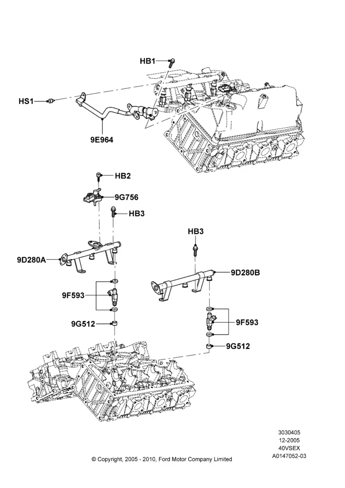 Fuel Injectors and Pipes diagram