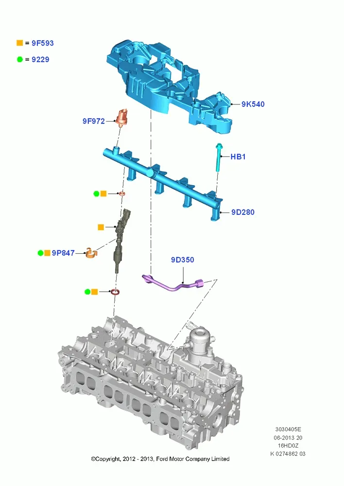 Fuel Injectors and Pipes diagram