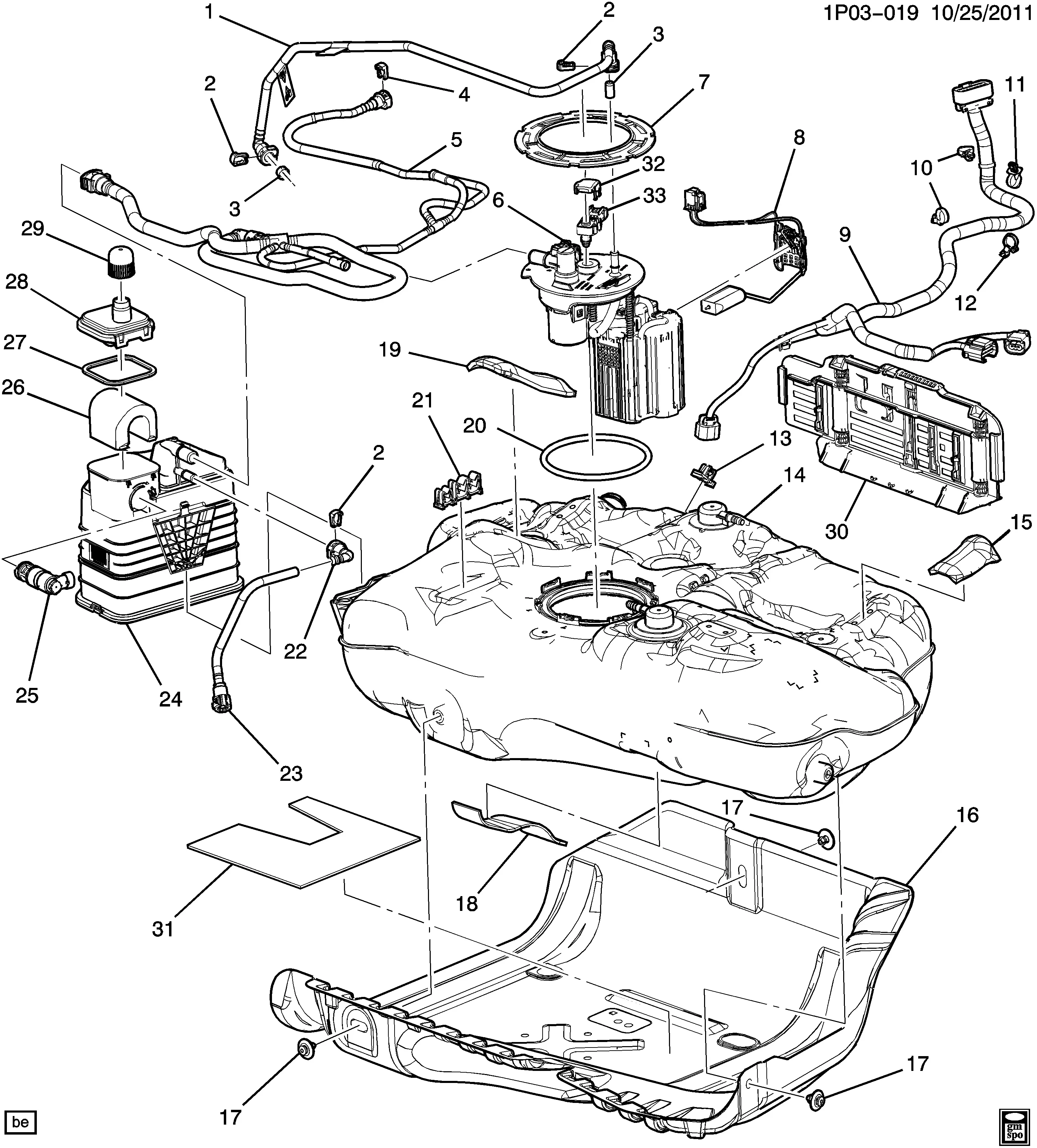 Fuel Tank and Vapor Canister diagram